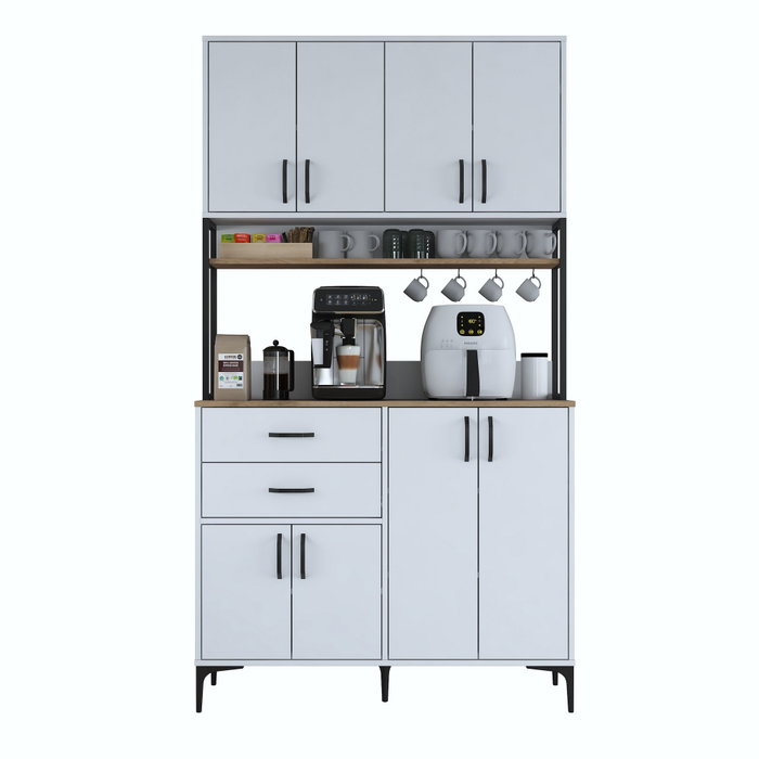 Hanah Home Armario Multiusos Blanco y Nogal JE213 - 4053